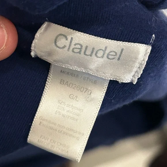 Elegant Navy Blue Women's Robe - Picture 3 of 5